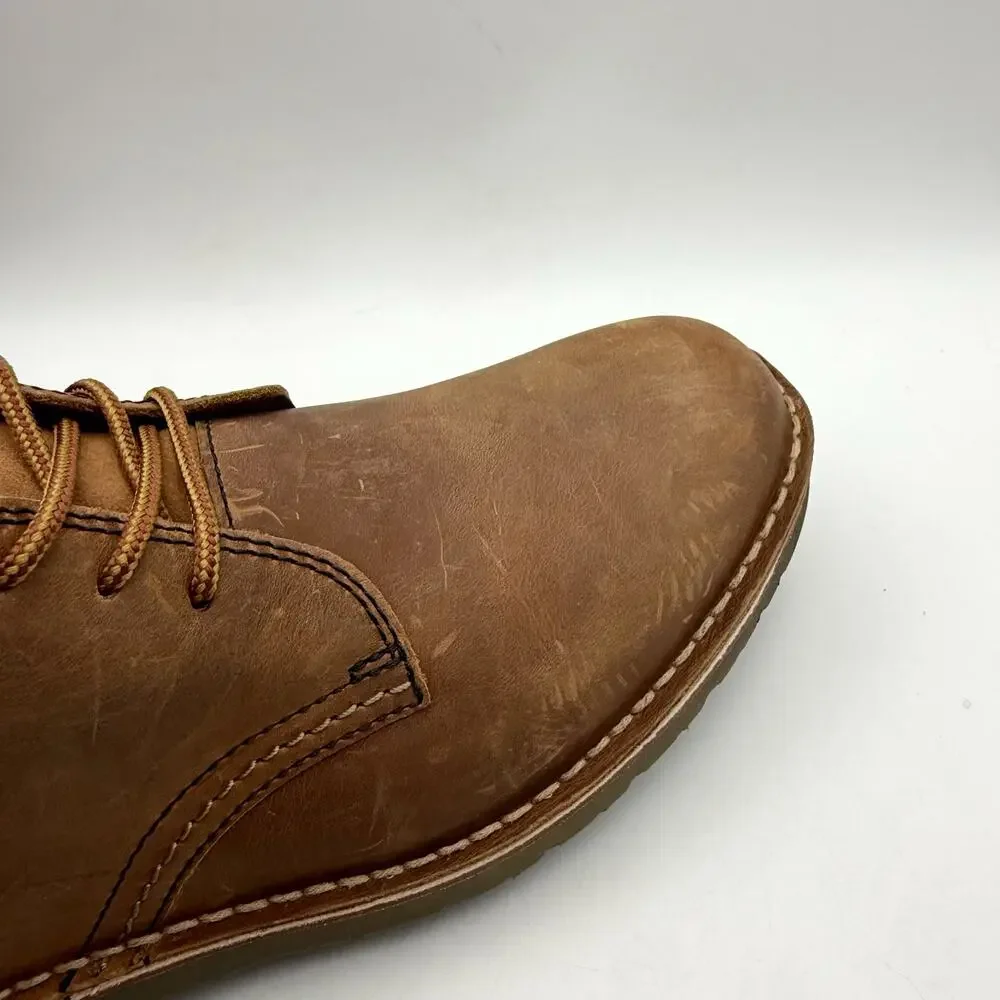 Clarks Mens Eastridge Mid Ankle Boots US 8.5 Wide EU 41.5 Brown Leather EUC